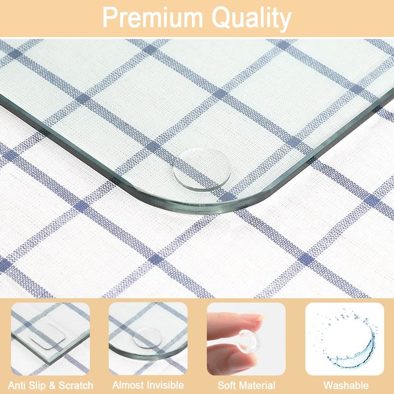 Xfenvs Premium Clear Soft Glass Table Top Bumper, Anti Slide and Scratch for Glass Table, Non-Adhesive Rubber Pads for Glass Table Top Spacer, Round and Square (25mm*2mm, 20 PCS) - Image 3